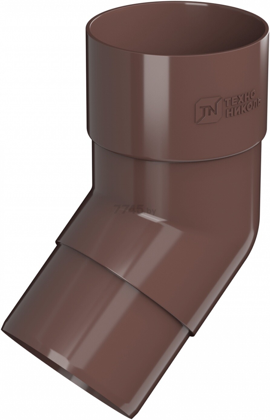 Колено трубы 135° ПВХ ТЕХНОНИКОЛЬ 82 мм коричневый (359455)