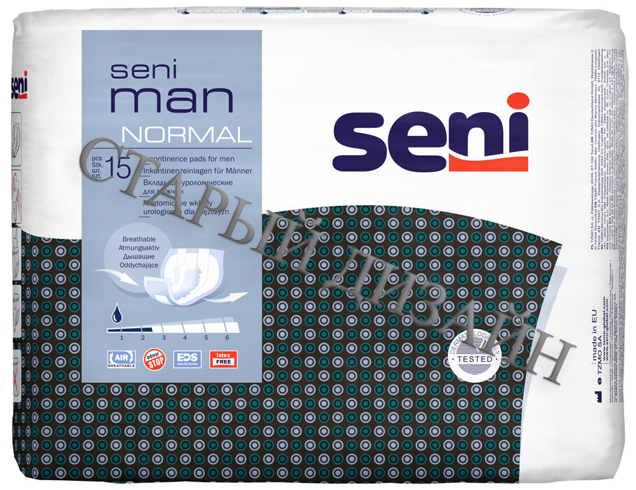 Прокладки урологические SENI Man Normal 15 штук (5900516694784) - Фото 3