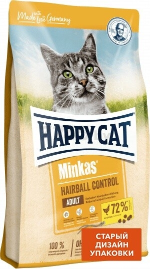 Сухой корм для кошек HAPPY CAT Minkas Adult Hairball Control домашняя птица 4 кг (70417) - Фото 2