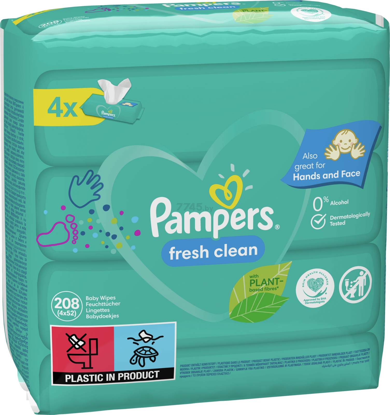 Салфетки влажные детские PAMPERS Fresh Clean 208 штук (8001841077949) - Фото 4