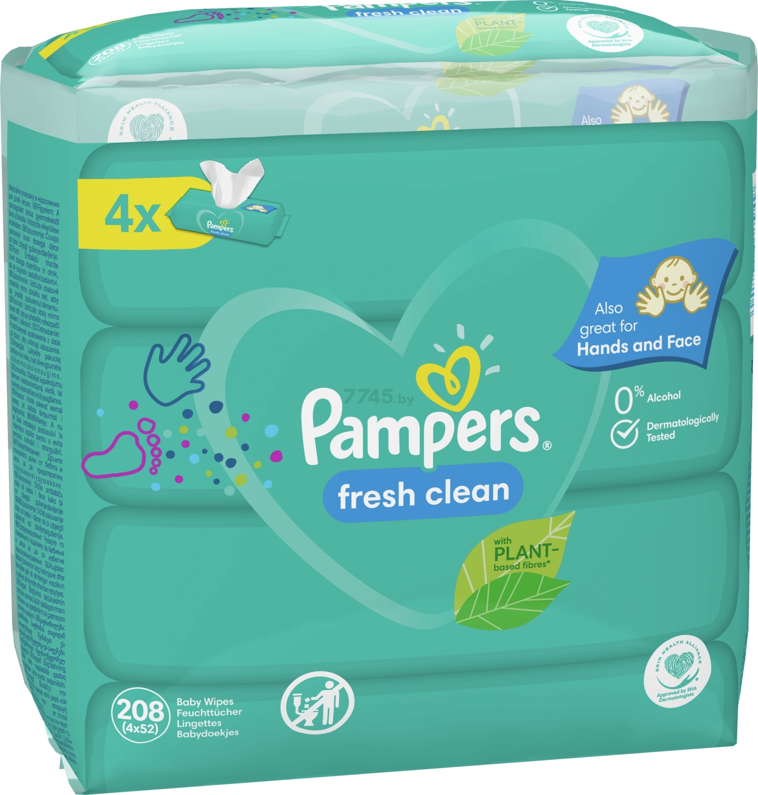Салфетки влажные детские PAMPERS Fresh Clean 208 штук (8001841077949) - Фото 3