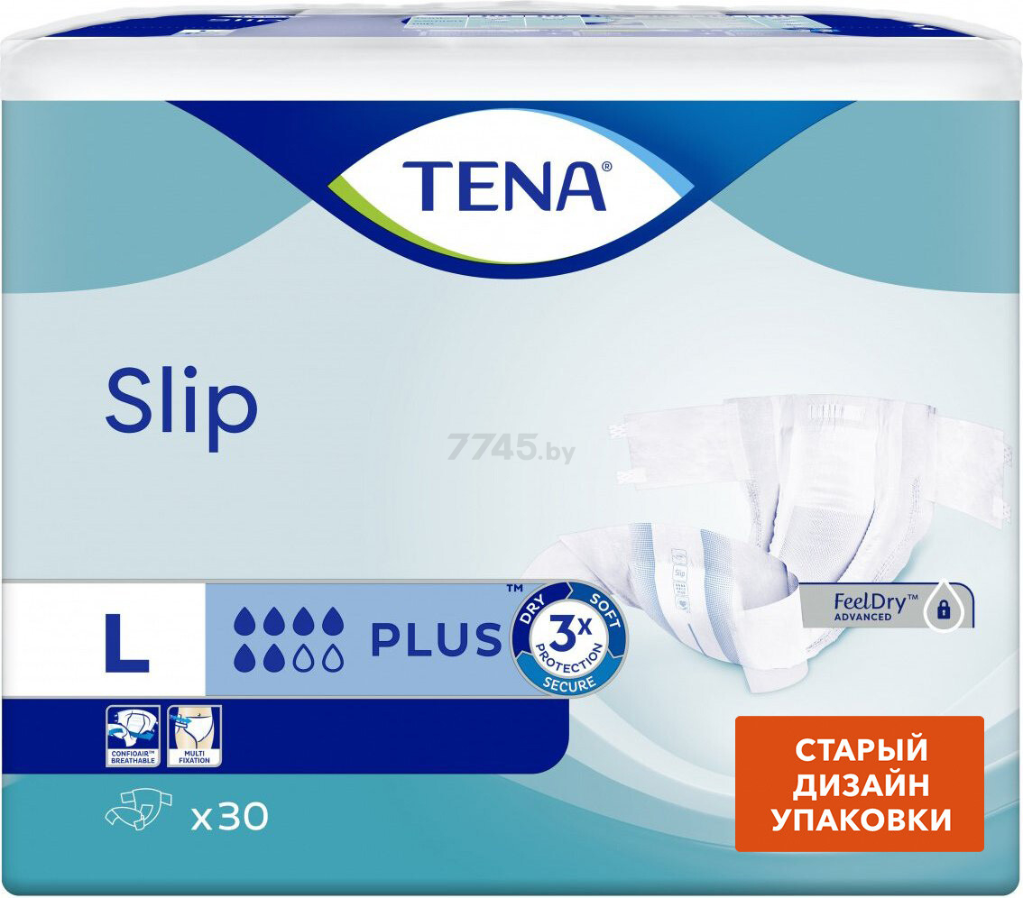 Подгузники для взрослых TENA Slip Plus 3 Large 100-150 см 30 штук (7322540764208) - Фото 2
