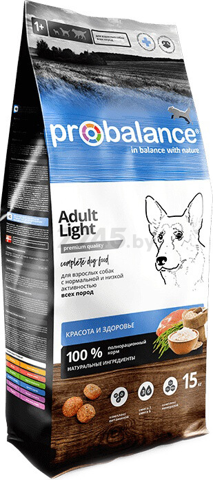 Сухой корм для собак PROBALANCE Adult Light 15 кг (4640011981422)