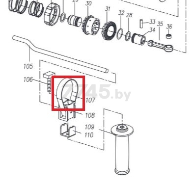 Скоба рукоятки для перфоратора BULL BH3601 (Z1C-DW-36K4-107)