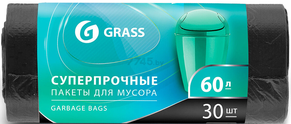 Пакеты для мусора GRASS 60 л 30 штук (PP-0021)