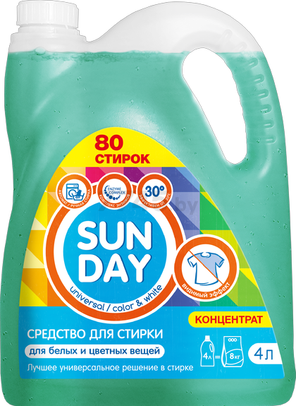 Гель для стирки SUNDAY Универсальный 4 л (4814628010183)