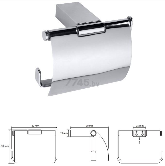 Держатель для туалетной бумаги с крышкой BEMETA Via хром (135012012) - Фото 3