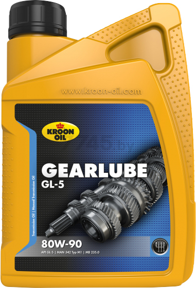 Масло трансмиссионное 80W90 минеральное KROON-OIL Gearlube GL-5 1 л (01206)