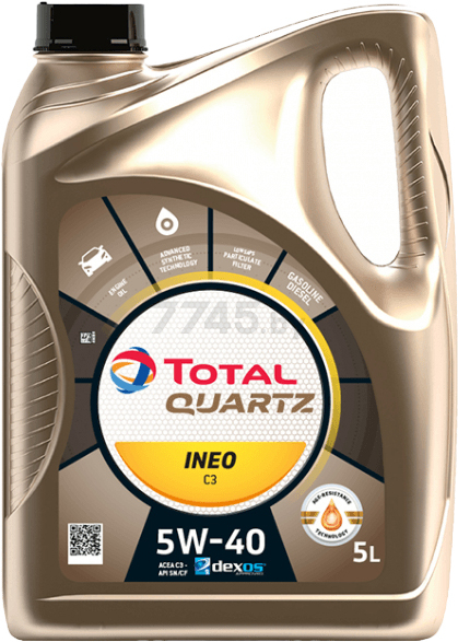 Моторное масло 5W40 синтетическое TOTAL Quartz Ineo C3 5 л (213790)