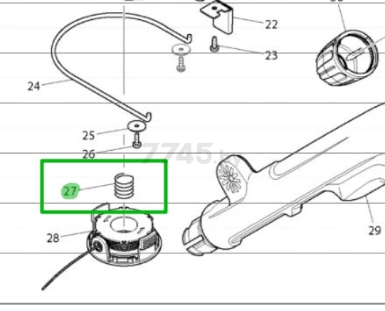 Пружина катушки для триммера MAKITA BUR181 (231352-0)