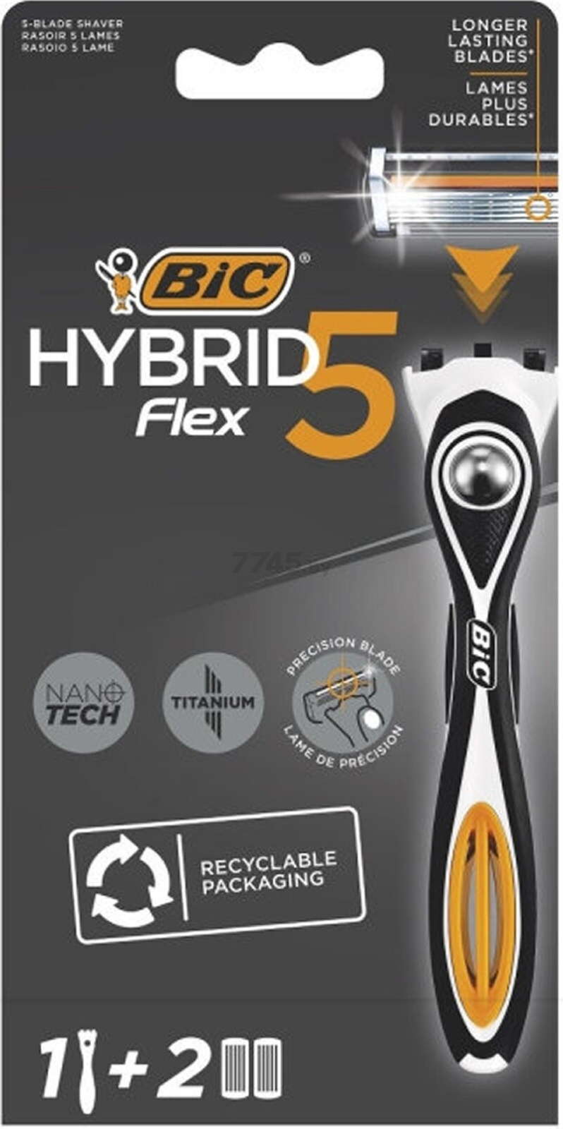 Бритва BIC Flex 5 Hybrid и кассета 2 штуки (534414)