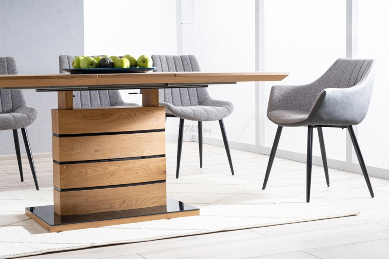 Стол кухонный SIGNAL Leonardo 140 дуб/черный 140-180х80х76 см (LEONARDODD140) - Фото 5
