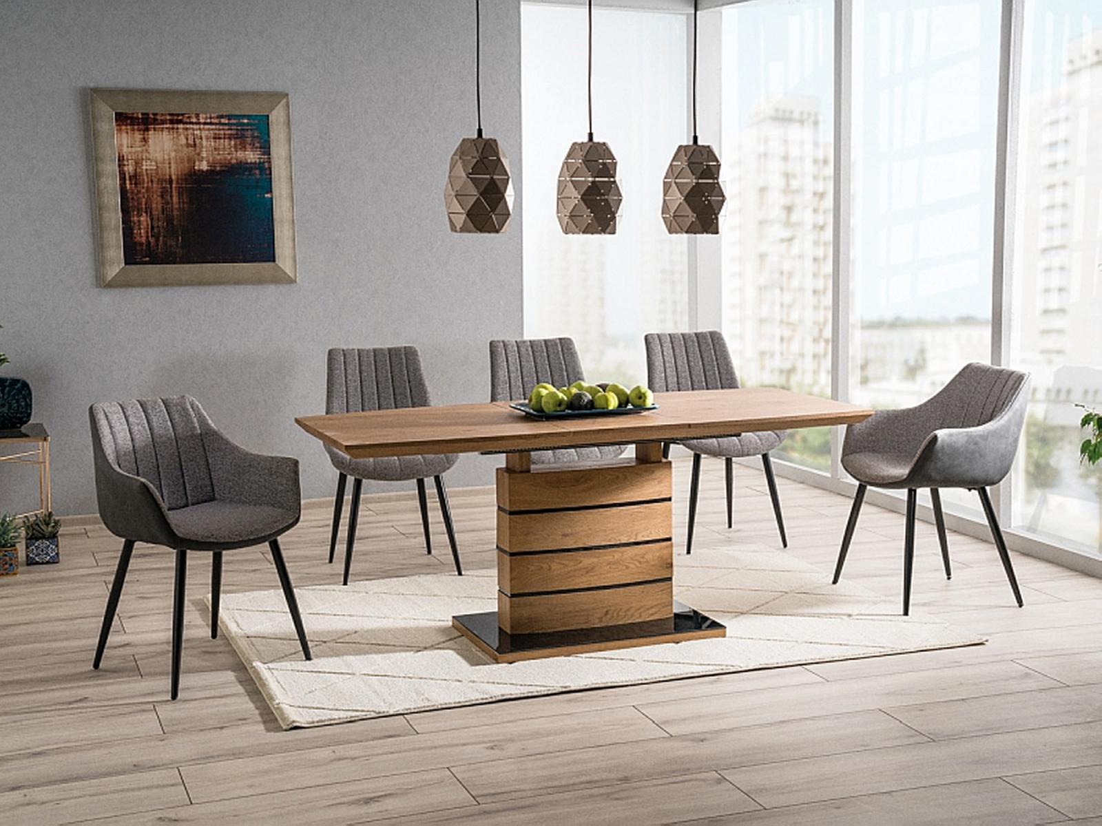 Стол кухонный SIGNAL Leonardo 140 дуб/черный 140-180х80х76 см (LEONARDODD140) - Фото 6