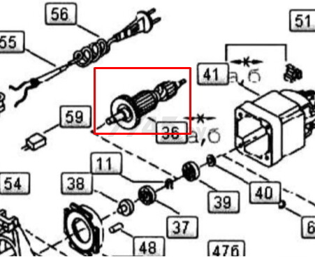 Ротор МФ2 резьба на валу якоря М8 для фрезера ФИОЛЕНТ (СТИФ684263003-01И)
