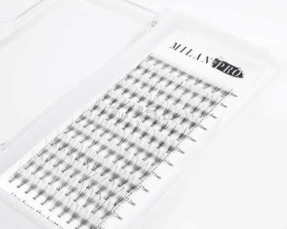 Пучки ресниц MILAN PRO 10D безузелковые комбинированные матовые черные (1010 MP)