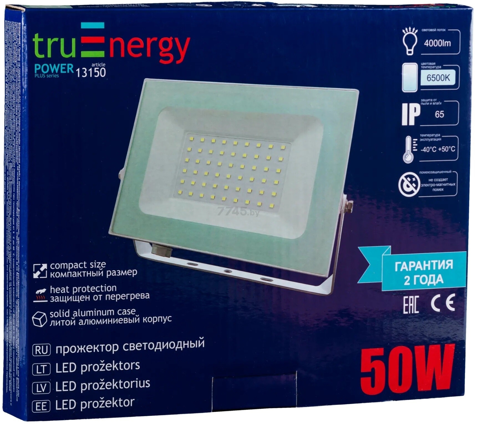 Прожектор светодиодный 50 Вт 6500К TRUENERGY Power Plus белый (13150) - Фото 4