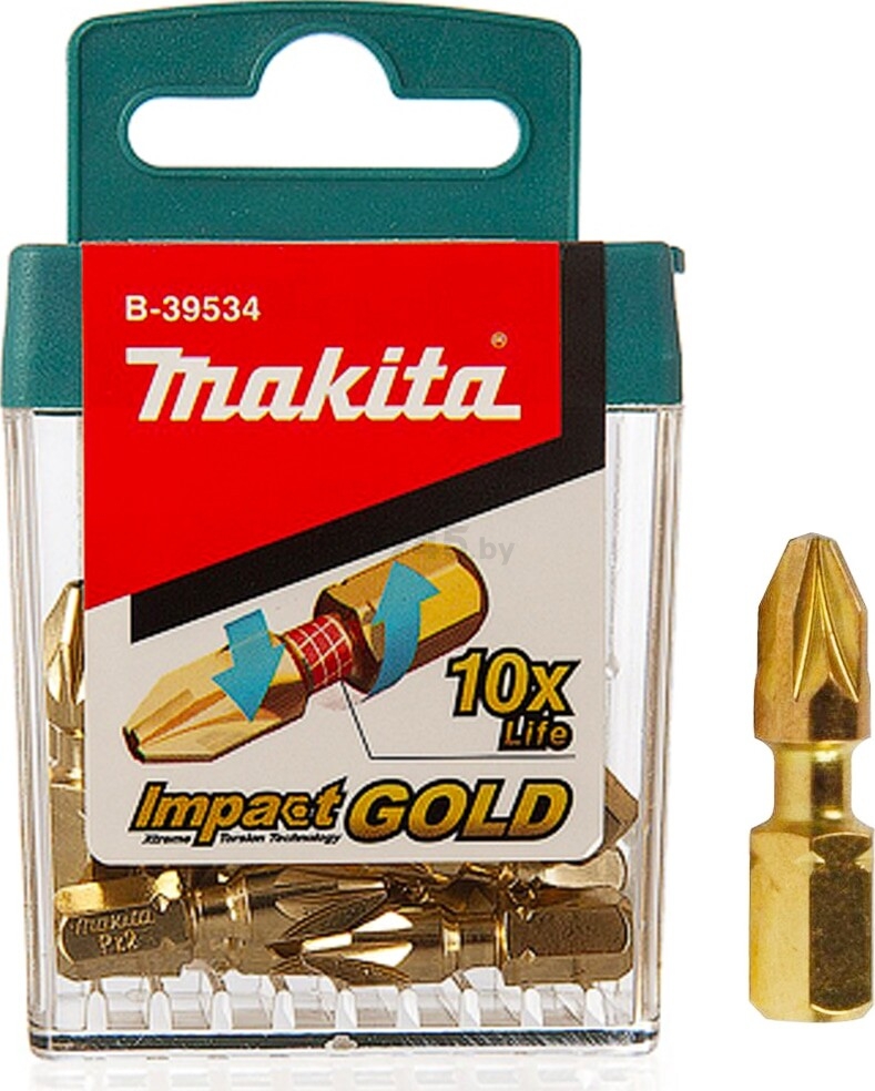 Бита для шуруповерта PZ2 25 мм MAKITA Impact Gold 15 штук (B-39534)