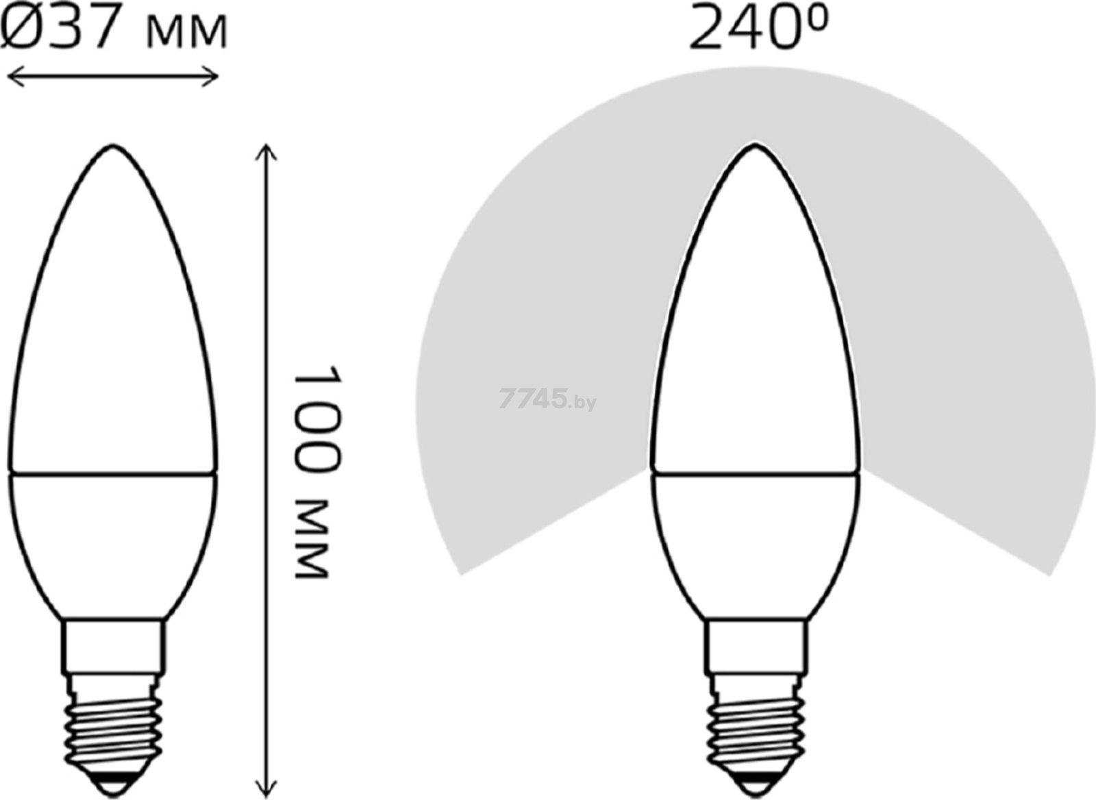 Лампа светодиодная E14 GAUSS 7 Вт 4100K (103101207-D) - Фото 7