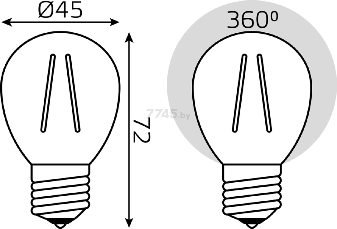 Лампа светодиодная филаментная E27 GAUSS Globe 5 Вт 2700K диммируемая (105802105-D) - Фото 6