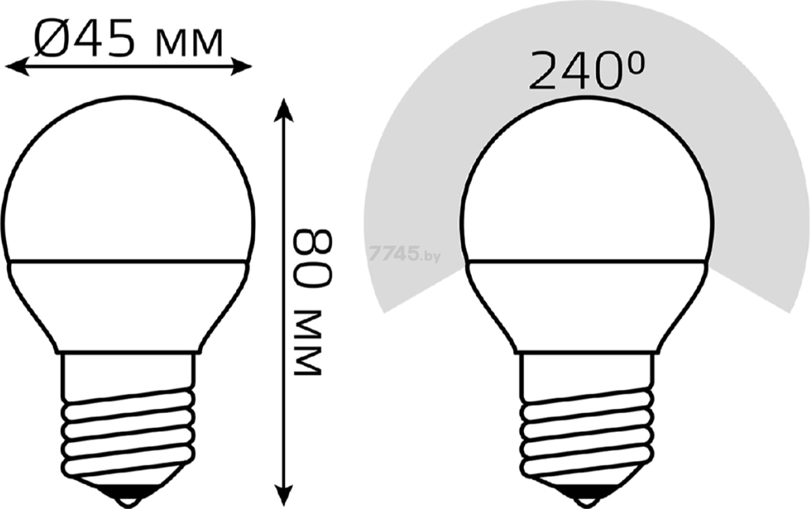 Лампа светодиодная диммируемая E27 GAUSS 7 Вт 4100K (105102207-D) - Фото 6