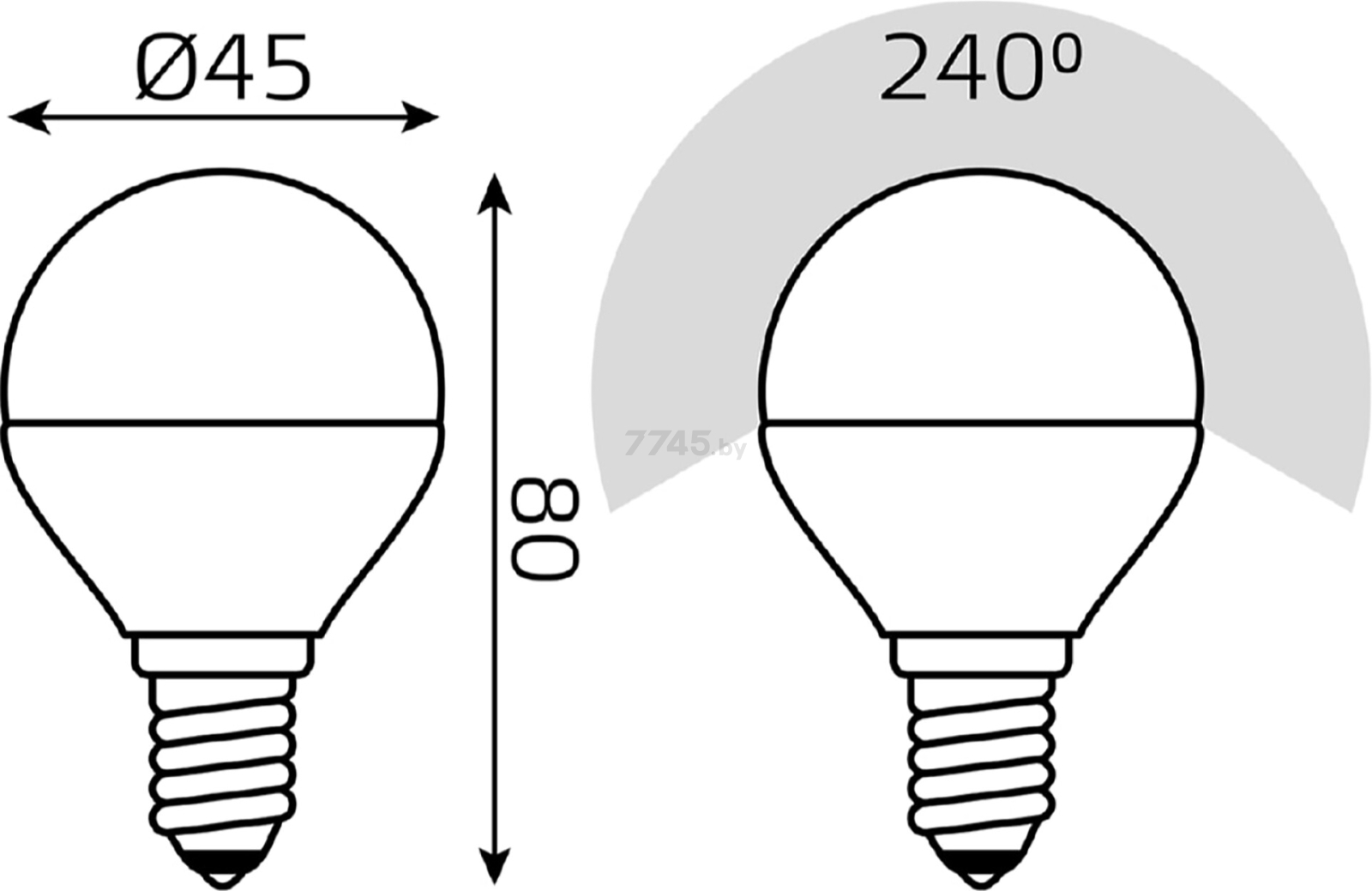 Лампа светодиодная E14 GAUSS Globe-dim 7 Вт 3000К (105101107-D) - Фото 6