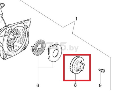 Шкив стартера для бензопилы OLEO-MAC GS35, 44, 937, 370, 410 (50170050R)