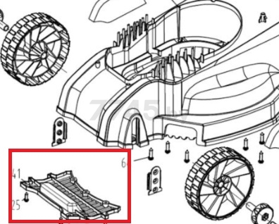 Крышка Корпуса нижняя для газонокосилки WORTEX LM3213P (M1G-ZP4-320-41)