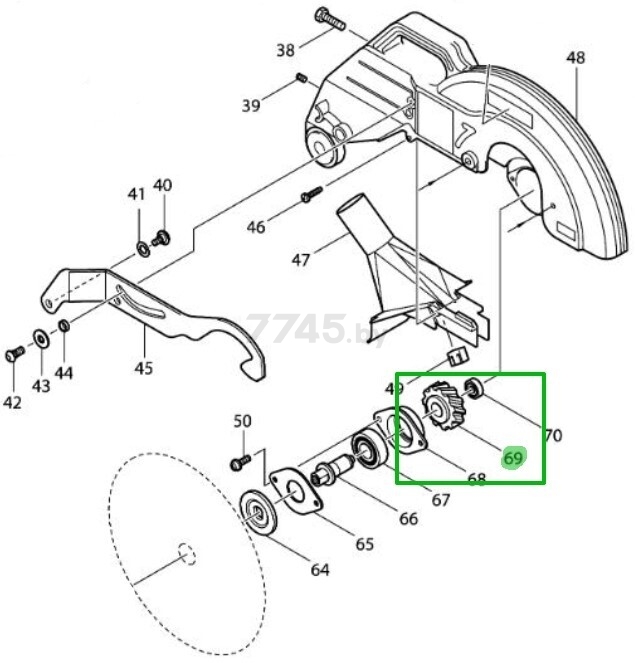 Шестерня косозубая 49 MAKITA LS1221 (226482-0)