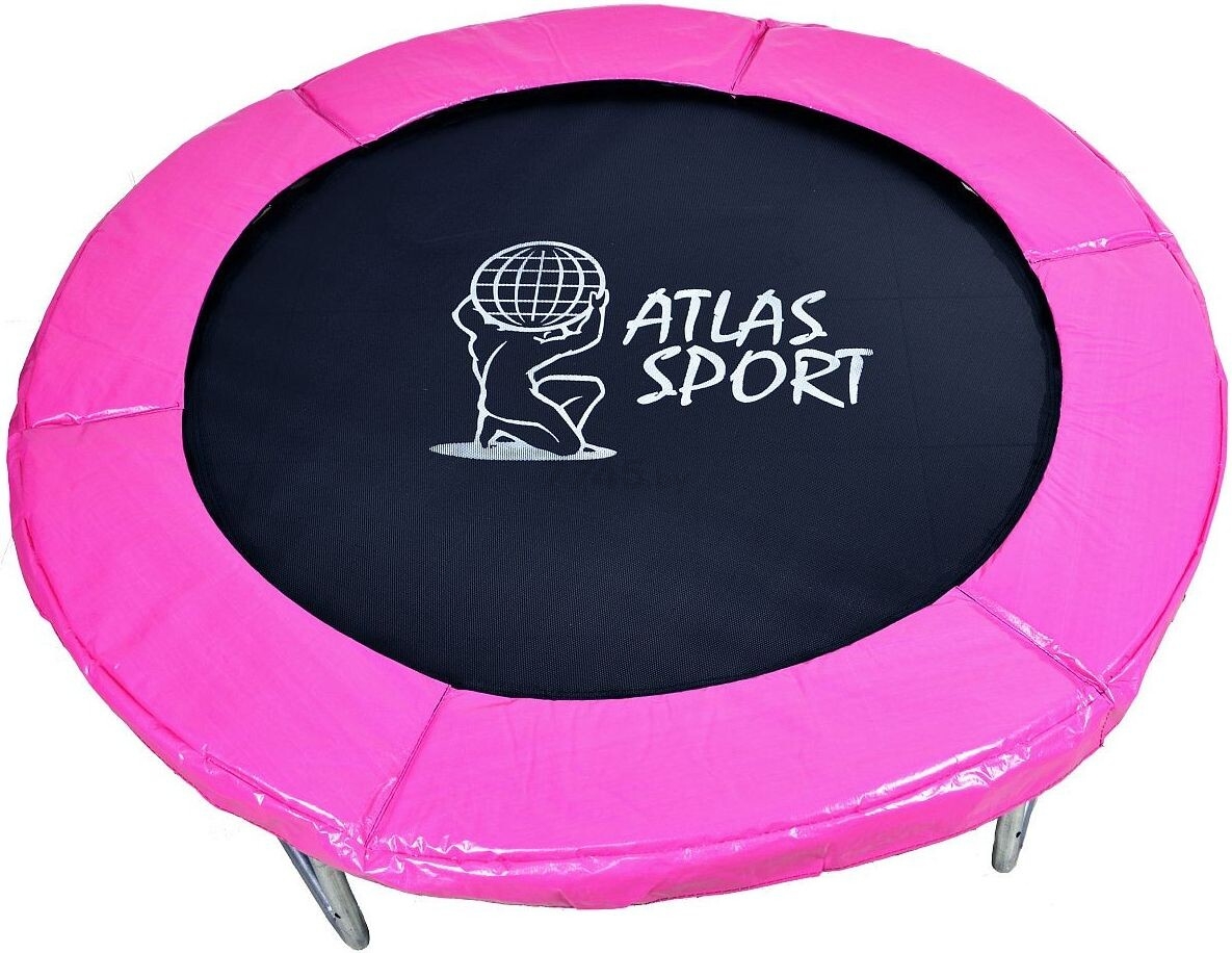 Батут ATLAS SPORT D140 - 4,5ft с защитной сеткой (на ремнях) Pink - Фото 2