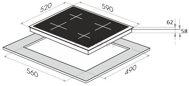 Панель варочная индукционная MAUNFELD EVSI594BK (КА-00013339) - Фото 10