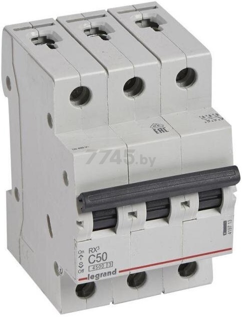 Автоматический выключатель LEGRAND RX3 3P 50A C 4,5кA (419713)