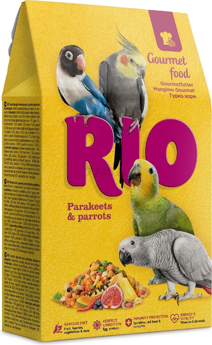 Корм для средних и крупных попугаев RIO Гурмэ 0,25 кг (4602533786497)
