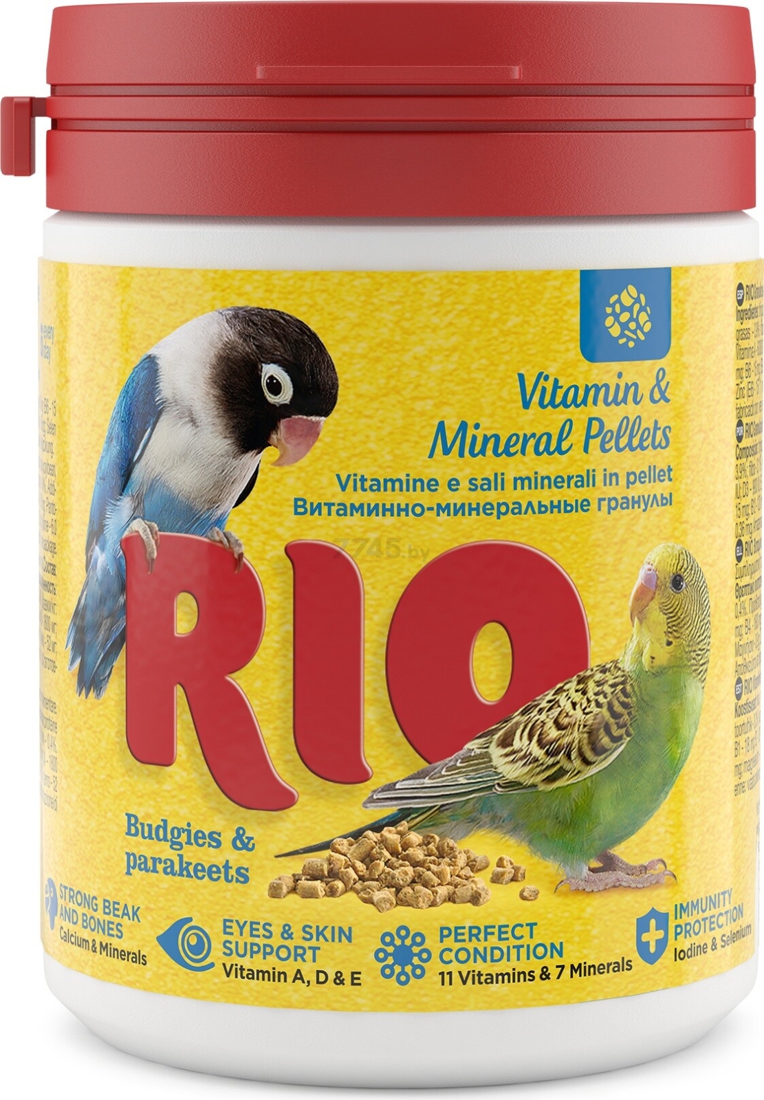 Витаминно-минеральные гранулы для волнистых и средних попугаев RIO 120 г (4602533786633)