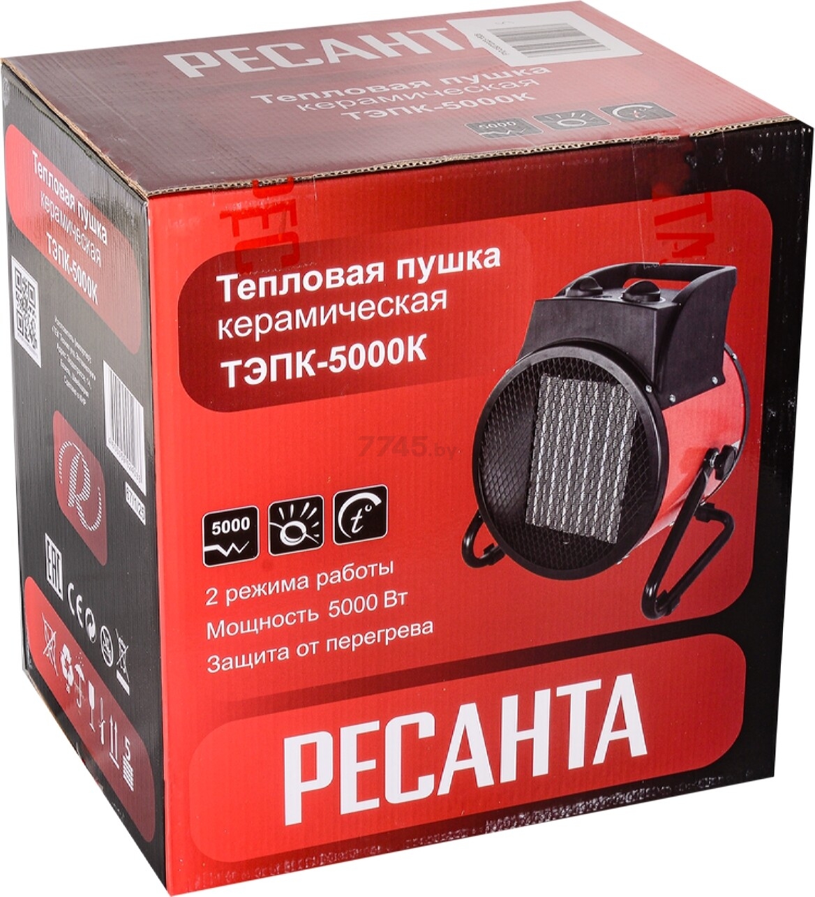 Пушка тепловая электрическая РЕСАНТА ТЭПК-5000K (67/1/25) - Фото 8