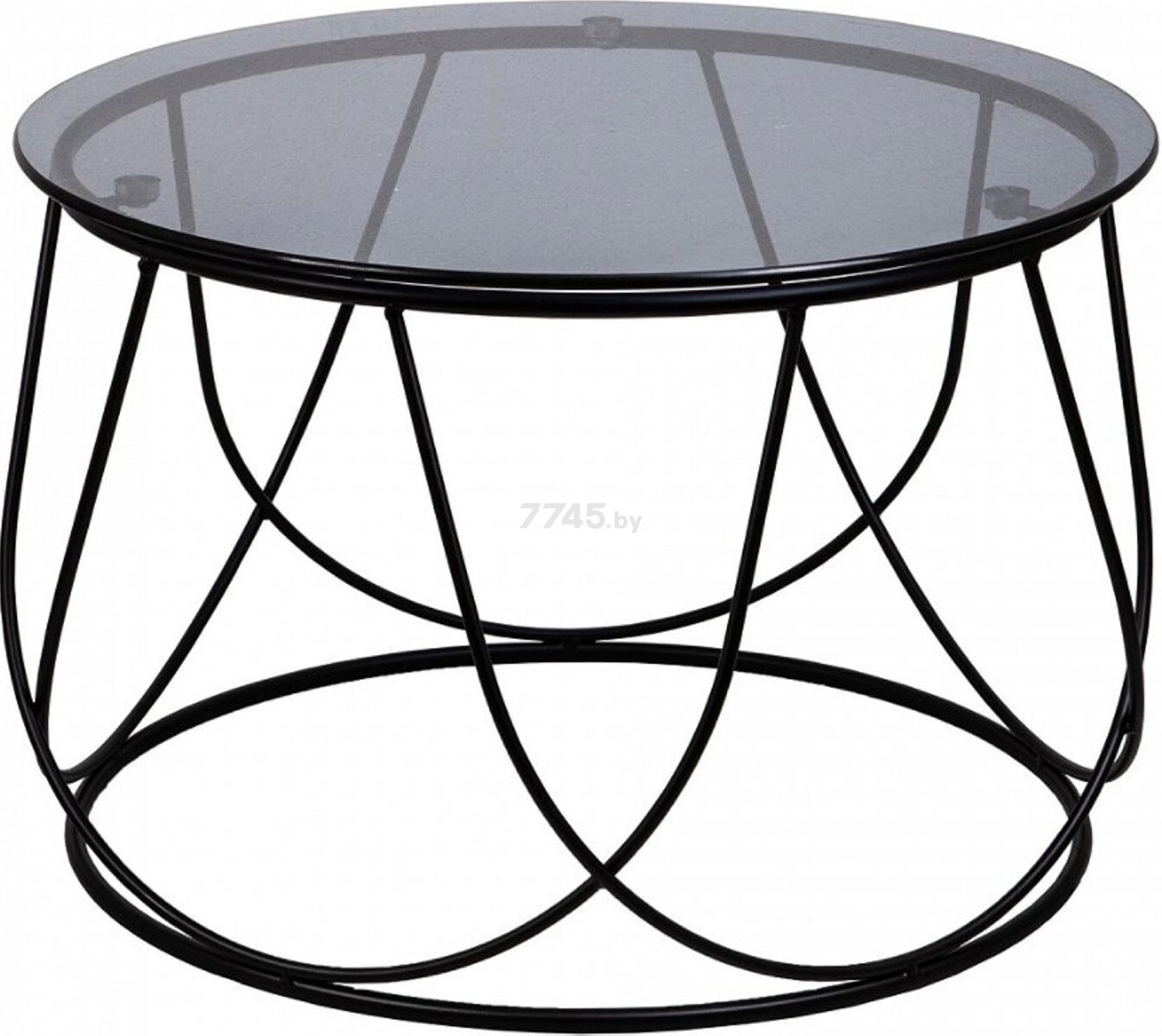 Стол журнальный AKSHOME Bubble тонированное стекло/черный 60х60х40 см (72166)