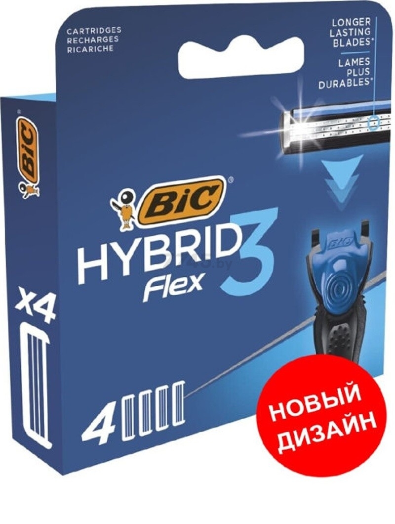 Кассеты сменные BIC Flex 3 Hybrid 4 штуки (948274)