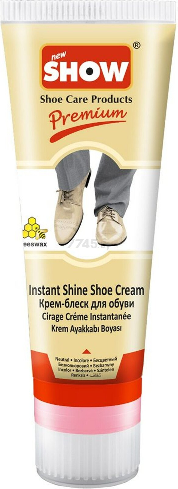 Крем для обуви из гладкой кожи SHOW с губкой бесцветный 75 мл (SC1005-03)
