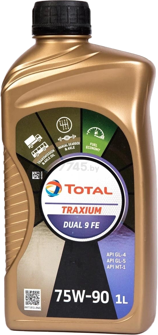 Масло трансмиссионное 75W90 синтетическое TOTAL Traxium Dual 9 FE 1 л (214145)