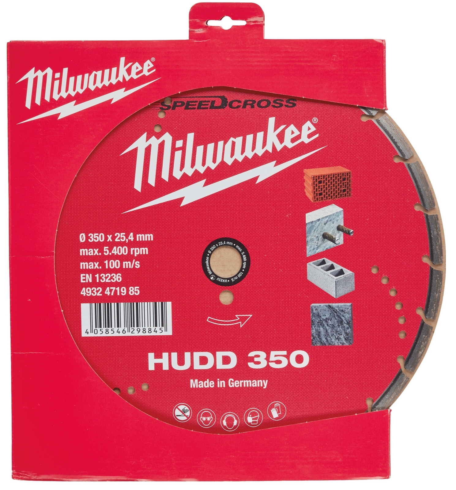 Круг алмазный 350x25,4 мм MILWAUKEE HUDD 350 (4932471985) - Фото 2