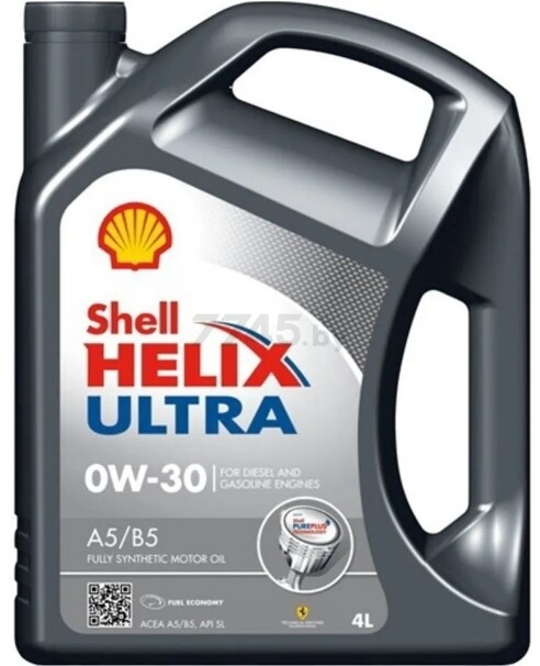 Моторное масло 0W30 синтетическое SHELL Helix Ultra A5/B5 4 л (550046659)
