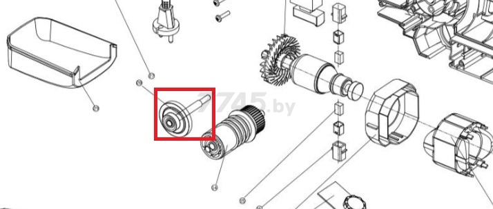 Вал-шестерня для шлифмашины ленточной WORTEX SB7575AE (SIE-DU06-75-28)