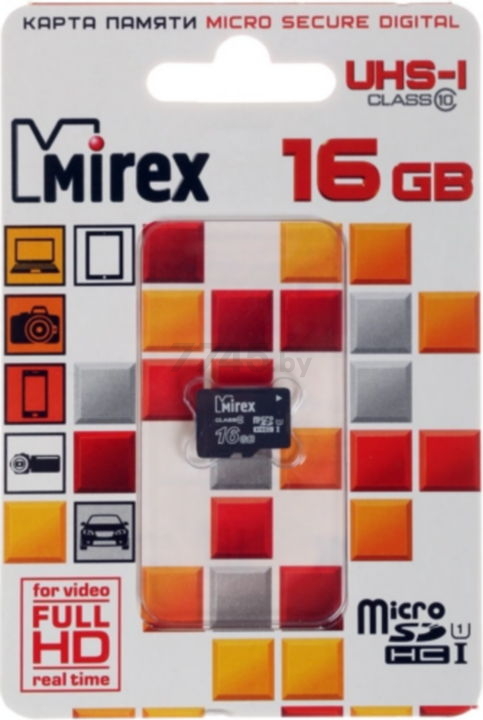 Карта памяти MIREX MicroSDHC 16Gb Class 10 UHS-I (13612-MCSUHS16) - Фото 3