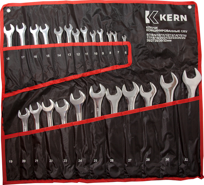 Набор ключей комбинированных 6-32 мм 25 предметов KERN (KE130335)