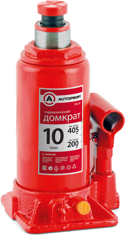 Домкрат гидравлический бутылочный 10 т AUTOPROFI (DG-10)