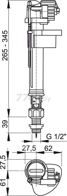 Впускной клапан для унитаза ALCAPLAST (A17-1/2-BL-01) - Фото 2
