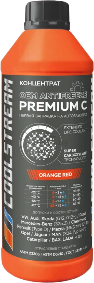 Антифриз G12+ оранжевый COOLSTREAM Premium С 1,7 кг (CS-010114-C)