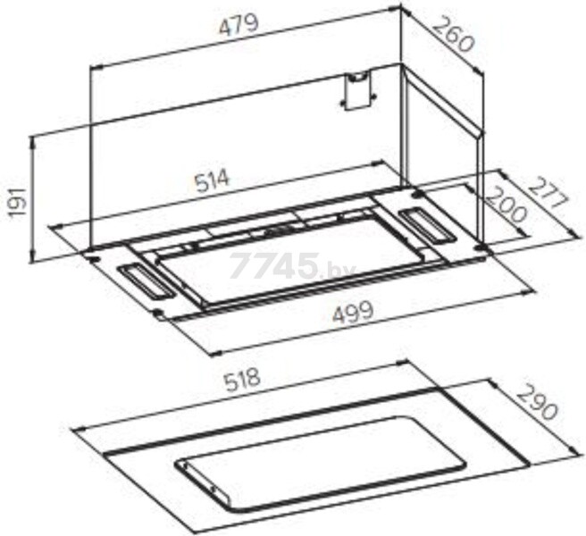 Вытяжка встраиваемая HOMSAIR Crocus 52RD черный (КА-00014780) - Фото 12