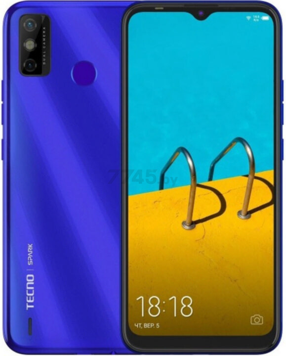 tecno spark 6 go aqua blue 64 gb 5000 mah