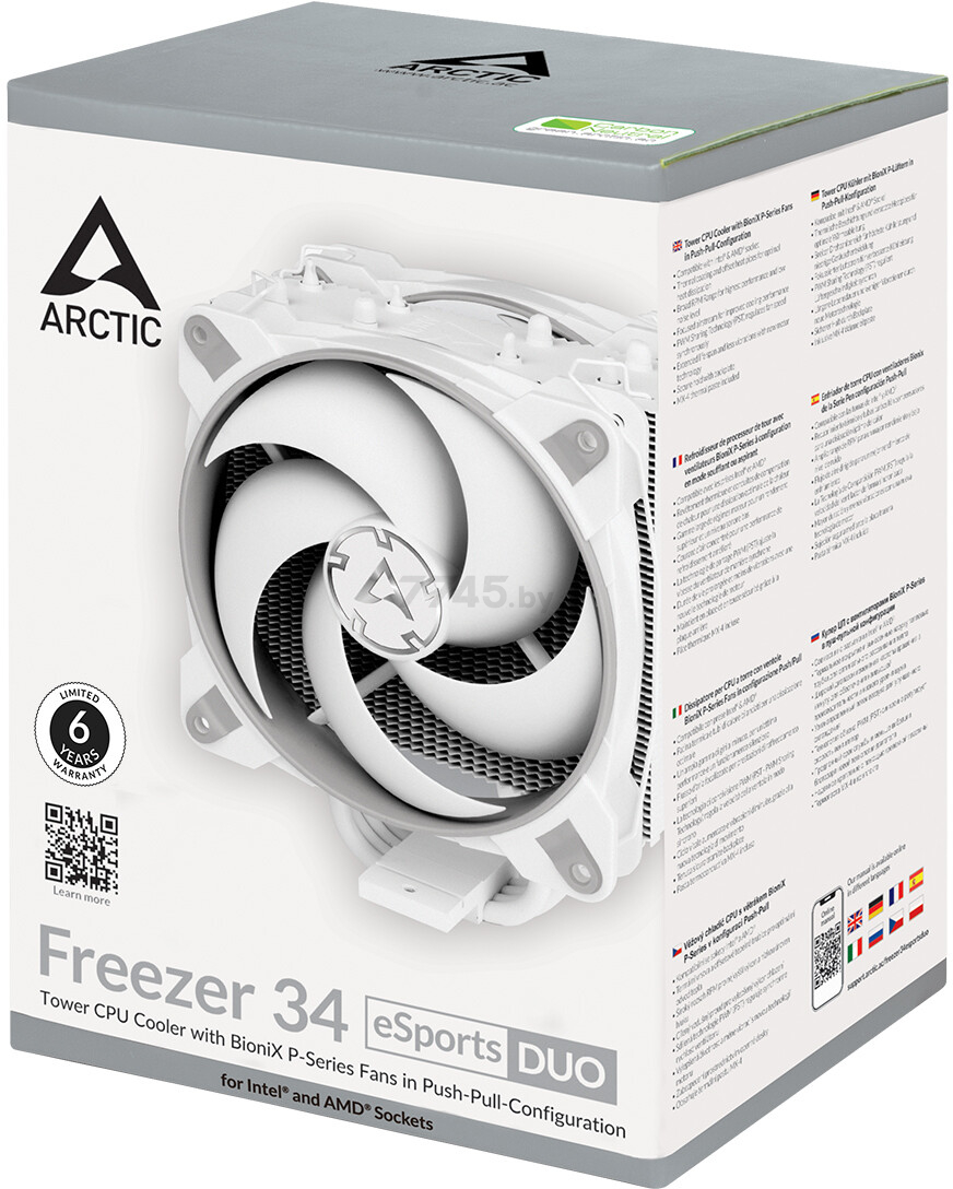 Кулер SocAll ACFRE00074A Arctic Cooling Freezer 34 eSports DUO Grey White 4xTT 280W 4-pin - Фото 8