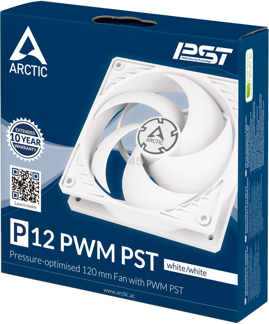 Вентилятор для корпуса ARCTIC COOLING P12 PWM PST White (ACFAN00170A) - Фото 7